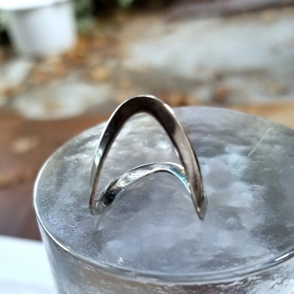 Vintage Sterling Silver abstract design ring unique unusual signed - Picture 5 of 11